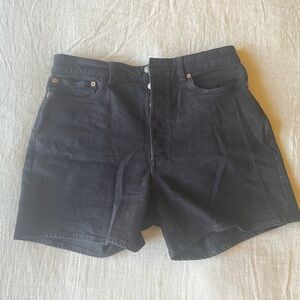 Women’s Buck Mason Black Jean Shorts, 32.